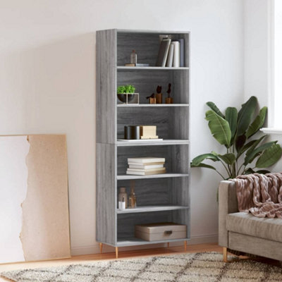 Berkfield Highboard Grey Sonoma 69.5X32.5X180 Cm Engineered Wood - image 1