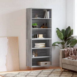 Berkfield Highboard Grey Sonoma 69.5X32.5X180 Cm Engineered Wood - thumbnail 1