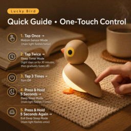 Amorly Bird Night Light With Motion Sensor, Rechargeable Magnetic Wall Lamp White Rechargeable Cordless Design For Flexible Nighttime Use - thumbnail 8