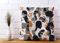 Warren Reed Designer Abstract Grey Brown Silhouette Cushions 45Cm X 45Cm - thumbnail 2