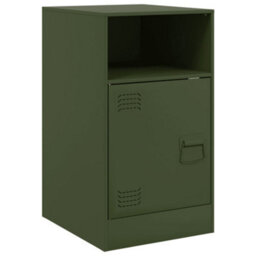 Berkfield Bedside Cabinets 2 Pcs Olive Green 34.5X39X62 Cm Steel - thumbnail 7