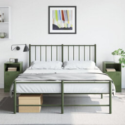 Berkfield Bedside Cabinets 2 Pcs Olive Green 34.5X39X62 Cm Steel