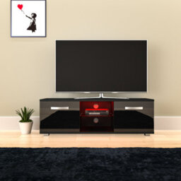 Lassic Vida Designs Cosmo Black 2 Door Led Tv Unit 120Cm Sideboard Cabinet - thumbnail 3