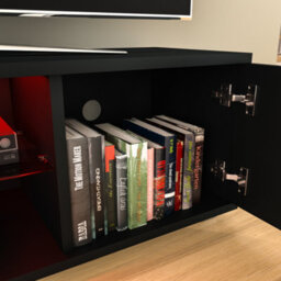 Lassic Vida Designs Cosmo Black 2 Door Led Tv Unit 120Cm Sideboard Cabinet - thumbnail 6