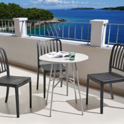Wyld And Coco Grey Iron Round Dining Table 64Cm - Compact Outdoor Balcony And Patio Table - thumbnail 2