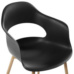 Beliani Black Set Of 2 Scandinavian-Style Dining Chairs With Synthetic Upholstery And Wood-Effect Metal Legs - thumbnail 7