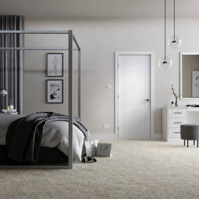 Lpd Vancouver Unglazed Modern White Internal Chipboard Fire Door, (H)1981mm (W)762mm (T)44mm - image 1