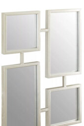 Orsina Silver Multi Frame Wall Mirror, Contemporary Panel Decorative Mirror With Silver Iron Frame, Accent Mirror - thumbnail 4
