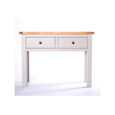 Cabinet Bits Argenta Light Grey 2 Drawer Console Table Brass Knob - image 1