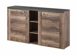 Arte Chic Larona 26 Sideboard Cabinet 1550mm Oak Satin & Touchwood - Modern Elegance H850mm D370mm