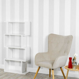 Urbn-Living Urbnliving Height 127.5Cm 4 Tier Wooden S-Shaped Bookcase Living Room Colour White Modern Display Shelves Storage Unit Divider - thumbnail 2