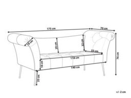 Beliani Chaise Longue Nantilly Velvet Dark Red - thumbnail 3