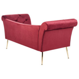 Beliani Chaise Longue Nantilly Velvet Dark Red - thumbnail 6
