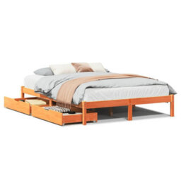 Berkfield Bed Frame Without Mattress Wax Brown 140X190 Cm Solid Wood Pine - thumbnail 2