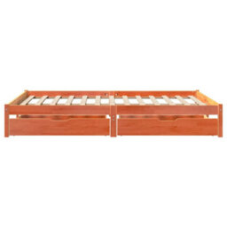 Berkfield Bed Frame Without Mattress Wax Brown 140X190 Cm Solid Wood Pine - thumbnail 5