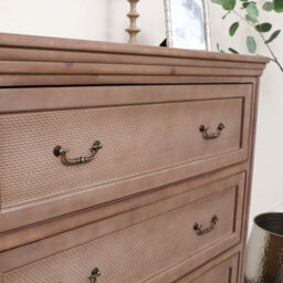 Melody Maison Solid Wood 3 Drawer Chest Of Drawers - Hessian Range - thumbnail 5