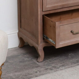 Melody Maison Solid Wood 3 Drawer Chest Of Drawers - Hessian Range - thumbnail 7
