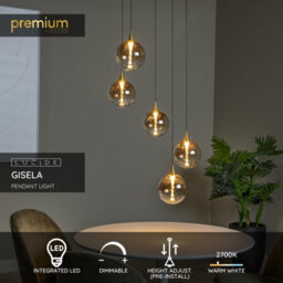 Lucide Premium Gisela Pendant Light Diameter 48Cm Led Dim. 2700K - Amber - thumbnail 2