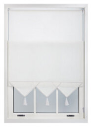 Furnished Luxury Triangle Edge Roller Blinds, Cut To Fit - White (W)90Cm X (L)165Cm - thumbnail 3