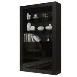Creative Furniture Spectrum Display Cabinet 170Cm - Black With Gloss Doors - thumbnail 7
