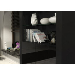 Creative Furniture Spectrum Display Cabinet 170Cm - Black With Gloss Doors - thumbnail 4