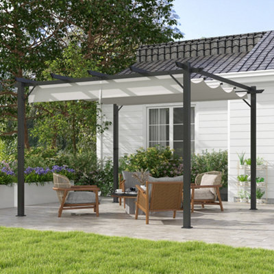 Outsunny 3X3(M) Pergola Gazebo Sun Shade Shelter Aluminium Garden Canopy, Grey - image 1