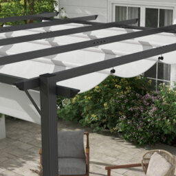 Outsunny 3X3(M) Pergola Gazebo Sun Shade Shelter Aluminium Garden Canopy, Grey - thumbnail 8