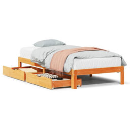Berkfield Bed Frame With Drawers Without Mattress Wax Brown 90X190 Cm Single - thumbnail 2