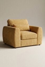 Loft Home Elara Warm Ochre Wide Fabric Armchair - thumbnail 2