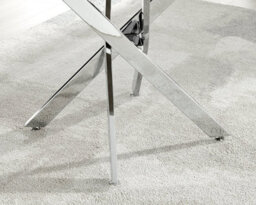 Furniturebox Novara 100Cm 4 Seater Grey Concrete Effect Round Wooden Dining Table With Silver Chrome Legs - thumbnail 6
