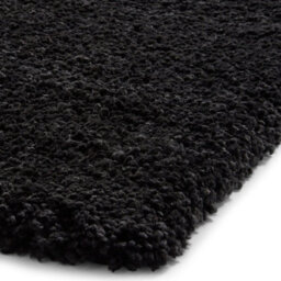 Black Plain Shaggy Rug, Easy To Clean Rug, Stain-Resistant Rug, Modern Rug For Living Room, & Dining Room-160Cm X 220Cm - thumbnail 2