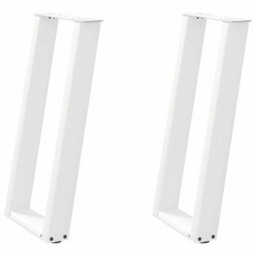 Berkfield Console Table Legs U-Shaped 2 Pcs White 28X(72-73) Cm Steel - thumbnail 2