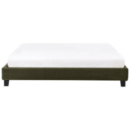 Beliani Bed Without Headboard Boucle Roanne 180 X 200 Cm (Eu Super King) Dark Green - thumbnail 6