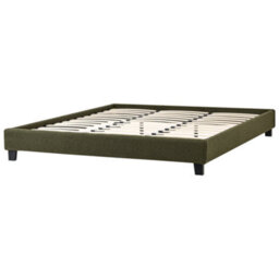 Beliani Bed Without Headboard Boucle Roanne 180 X 200 Cm (Eu Super King) Dark Green - thumbnail 5