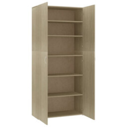 Berkfield Shoe Cabinet Sonoma Oak 80X35.5X180 Cm Engineered Wood - thumbnail 6