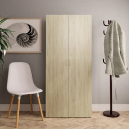Berkfield Shoe Cabinet Sonoma Oak 80X35.5X180 Cm Engineered Wood - thumbnail 1