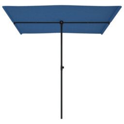 Berkfield Outdoor Parasol With Aluminium Pole 2X1.5 M Azure Blue - thumbnail 3