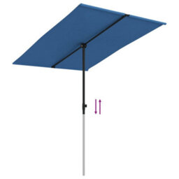 Berkfield Outdoor Parasol With Aluminium Pole 2X1.5 M Azure Blue - thumbnail 6
