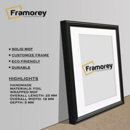 Frame Black Picture Frame  Lw Style Wall Art Frame  Modern Photo Frames With White Mount - thumbnail 5