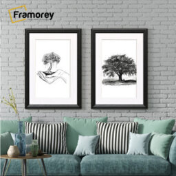 Frame Black Picture Frame  Lw Style Wall Art Frame  Modern Photo Frames With White Mount - thumbnail 2
