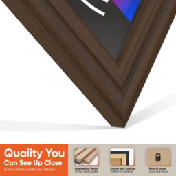 "12X12""  Walnut Classic Vinyl Record Frame For 12 Inch Lp Album Covers - Elegant Wall Display - Ak Frames" - thumbnail 3
