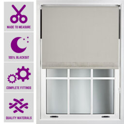 Furnished Diamante Edge Blackout Roller Blinds Made To Measure - Grey (W)150Cm X (L)165Cm - thumbnail 1