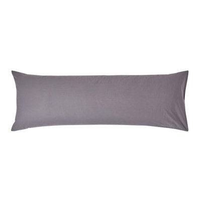 Homescapes Dark Grey Egyptian Cotton Housewife Pillowcase 200 Tc, Body Pillowcase - image 1