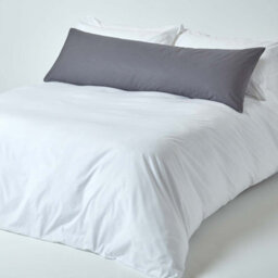 Homescapes Dark Grey Egyptian Cotton Housewife Pillowcase 200 Tc, Body Pillowcase - thumbnail 2