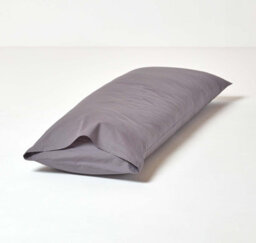 Homescapes Dark Grey Egyptian Cotton Housewife Pillowcase 200 Tc, Body Pillowcase - thumbnail 3