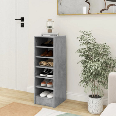 Berkfield Shoe Cabinet Concrete Grey 31.5X35X90 Cm Engineered Wood - image 1