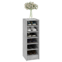 Berkfield Shoe Cabinet Concrete Grey 31.5X35X90 Cm Engineered Wood - thumbnail 6