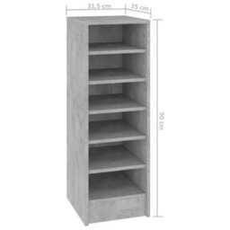 Berkfield Shoe Cabinet Concrete Grey 31.5X35X90 Cm Engineered Wood - thumbnail 7