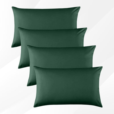 Bedlooms Dyed Pillowcase 2 Pair- Soft Plain Pillow Covers Emerald Green Envelop Closure -Easy Care Pillowcase Bedding Set 50X75 Cm - image 1