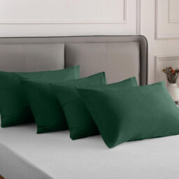 Bedlooms Dyed Pillowcase 2 Pair- Soft Plain Pillow Covers Emerald Green Envelop Closure -Easy Care Pillowcase Bedding Set 50X75 Cm - thumbnail 8
